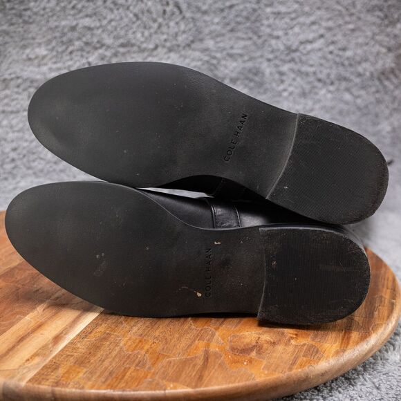 Cole Haan Parsonage Riding Boot Knee High Tall Black Leather Size 6 B EUC w/box - Picture 7 of 8